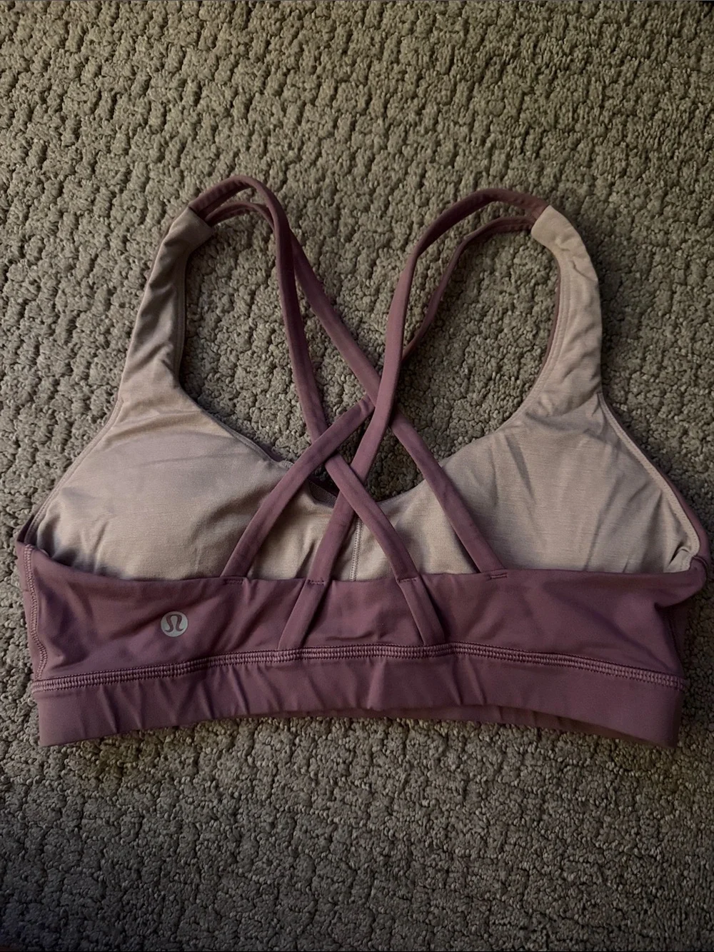 lululemon athletica Dusty Mauve Cross-Strap Sports Bra